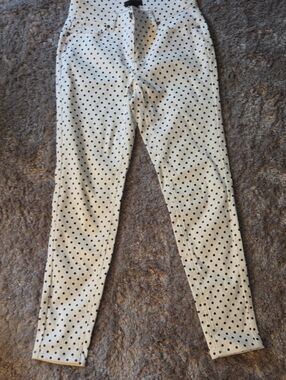 Polka Dot Skinny Pants - White with Black Dots